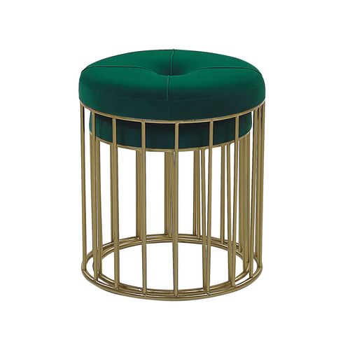 Set De 2 Poufs tabourets Gigognes En Velours Vert Foncé Lubbock