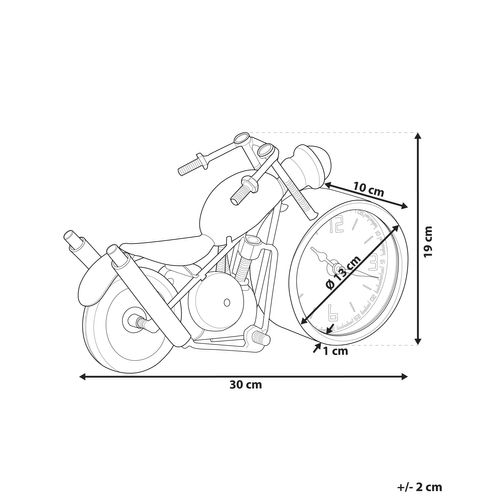 Horloge De Table Moto Noire Et Argentée 19 Cm Berno