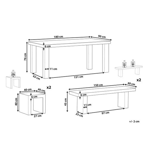 Set De Salle à Manger Béton Gris Taranto