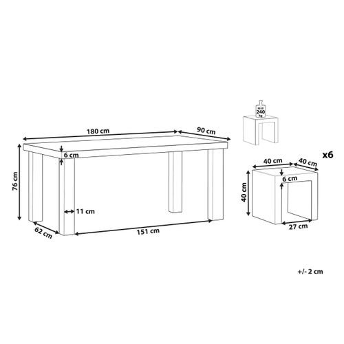 Set De Salle à Manger Béton Gris Taranto