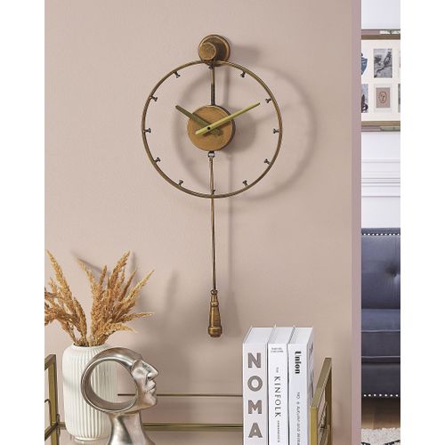 Horloge Murale Design Dorée Avec Balancier Ø 31 Cm Emmen