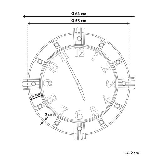Horloge Murale Dorée Ø 63 Cm Lancy