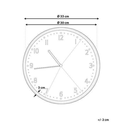 Horloge Murale Effet Marbre Gris Et Noir Ø 33 Cm Davos