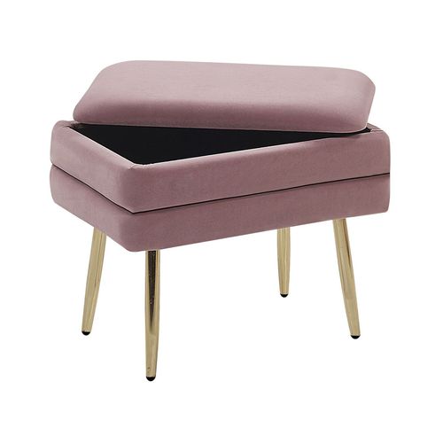 Bout De Lit En Velours Rose Avec Rangement Odessa