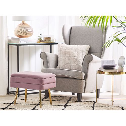 Bout De Lit En Velours Rose Avec Rangement Odessa