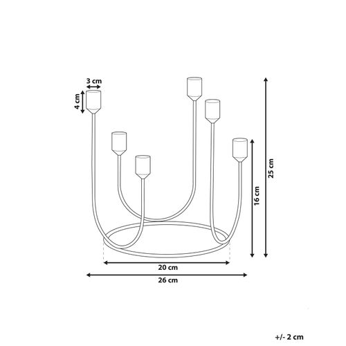 Bougeoir Noir Et Doré 6 Bougies Panay