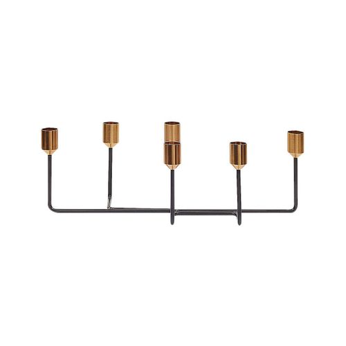 Bougeoir Noir Et Doré 6 Bougies Bangka