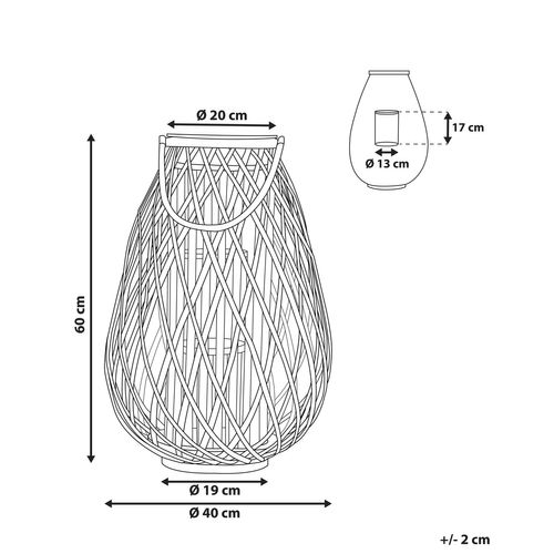Lanterne Décorative Marron En Bois De Saule 60 Cm Kiusiu