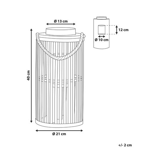 Lanterne Décorative Noire En Bois De Saule 40 Cm Luzon
