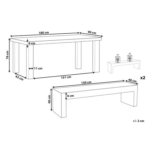 Set De Salle à Manger Béton Gris Taranto