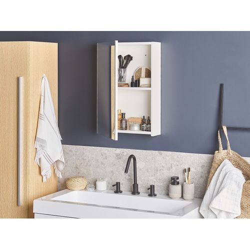 Armoire De Toilette Blanche Avec Miroir 40 X 60 Cm Primavera