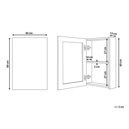 Armoire De Toilette Blanche Avec Miroir 40 X 60 Cm Primavera