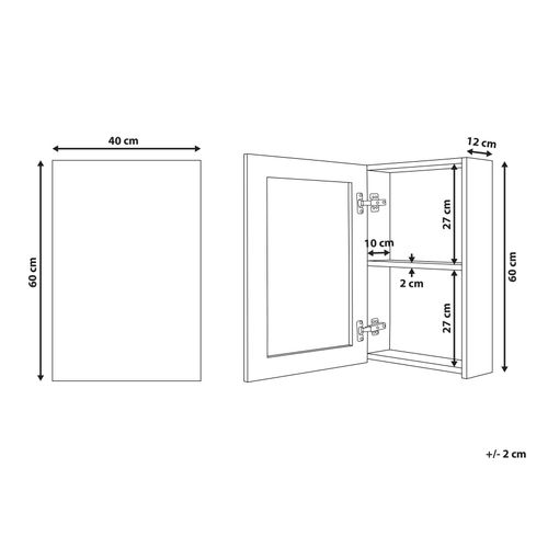 Armoire De Toilette Blanche Avec Miroir 40 X 60 Cm Primavera