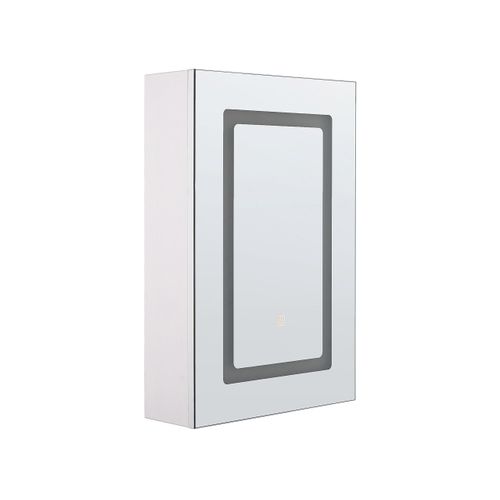 Armoire De Toilette Blanche Avec Miroir Et LED 40 X 60 Cm Condor