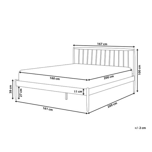 Lit Avec Sommier Métal Maurs 160 X 200 Cm Blanc