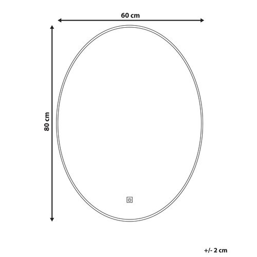 Miroir De Salle De Bain LED Mazille 60 Cm 80 Cm Argenté
