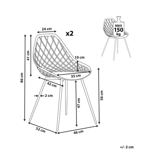 Chaise De Salle à Manger Set De 2 Gris Clair Canton