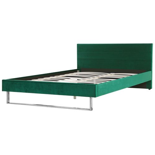 Lit Avec Sommier Velours Bellou 180 X 200 Cm Vert