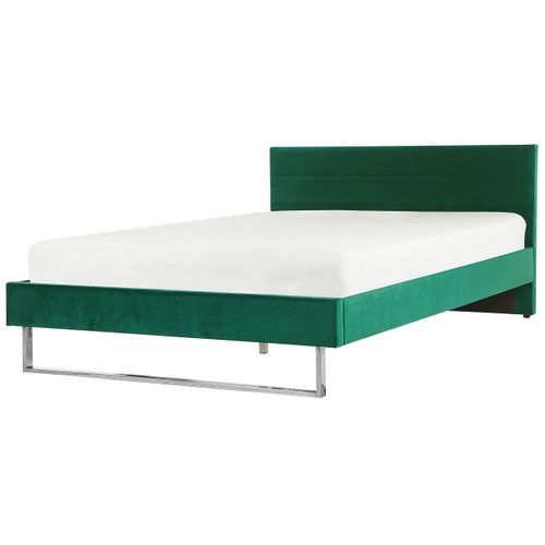 Lit Avec Sommier Velours Bellou 180 X 200 Cm Vert