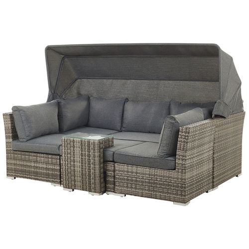 Set De Salon Polyrotin Marron Foncé Corte