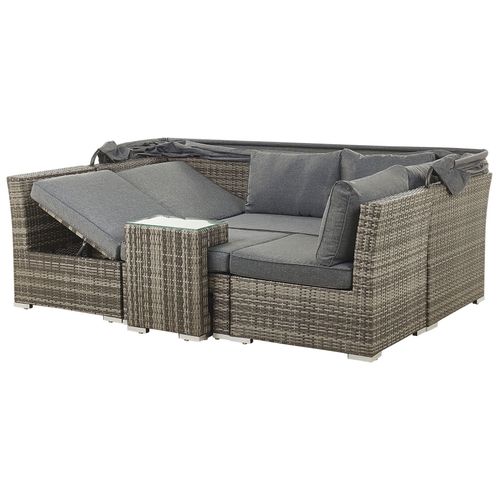 Set De Salon Polyrotin Marron Foncé Corte