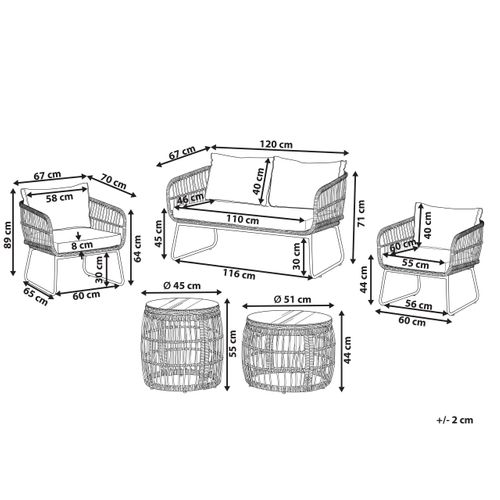 Set De Jardin Polyrotin Naturel Ravello