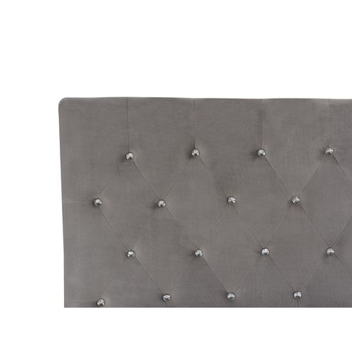 Lit Ottoman Velours Amiens 180 X 200 Cm Gris