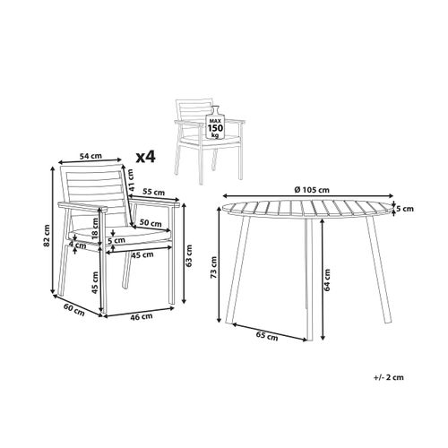 Set De Salle à Manger Matériaux Synthétiques Gris Cavoli