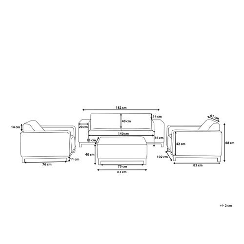 Set De Salon Polyester Gris Rovigo