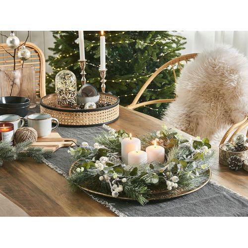 Couronne De Noël Verte Enneigée D 54 Cm Jurmu