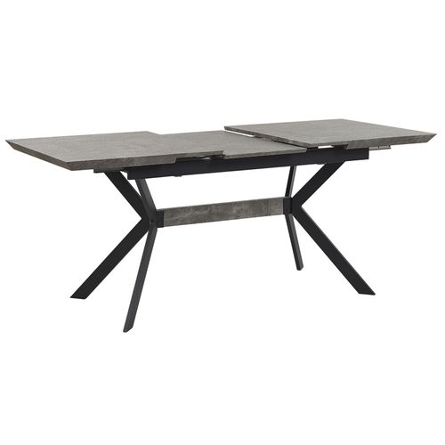 Table Effet Béton Et Noir 140 / 180 X 80 Cm Benson