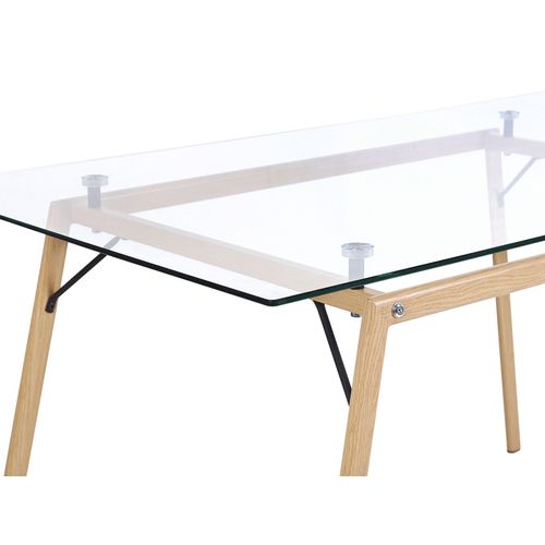 Table à Manger Transparente / Effet Bois Clair 140 X 80 Cm Kamina