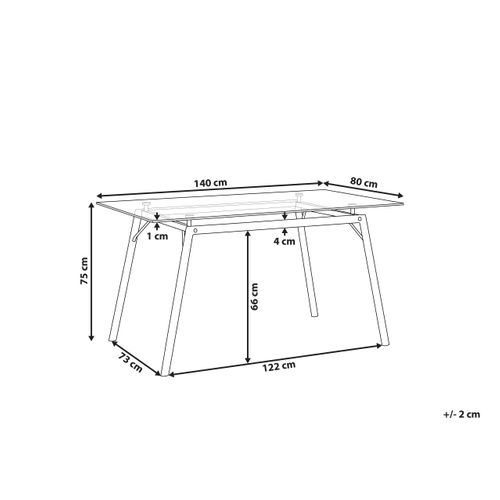 Table à Manger Transparente / Effet Bois Clair 140 X 80 Cm Kamina