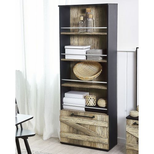 Bibliothèque 4 Étagères Bois Clair Salter