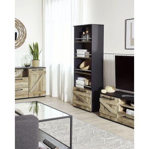 Bibliothèque 4 Étagères Bois Clair Salter