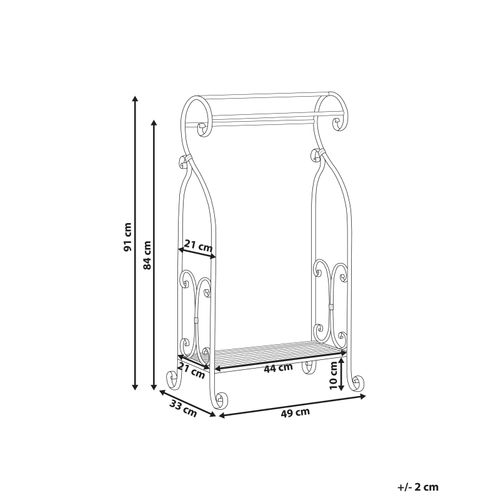 Porte-serviettes 3 Barres En Métal Blanc Effet Vieilli 49 X 91 Cm Linares