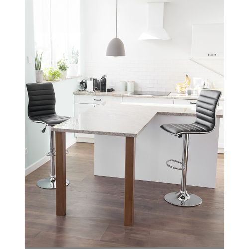 Tabouret De Bar Set De 2 Cuir Pu Noir Lucerne