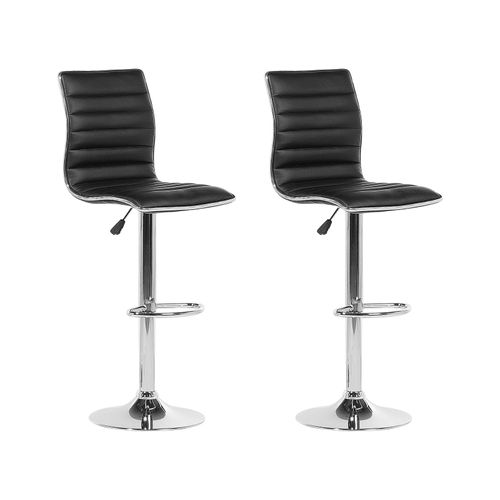 Tabouret De Bar Set De 2 Cuir Pu Noir Lucerne