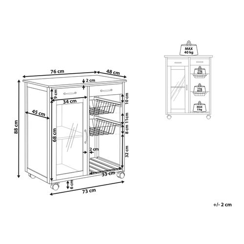 Desserte De Cuisine En Bois Blanc Boves