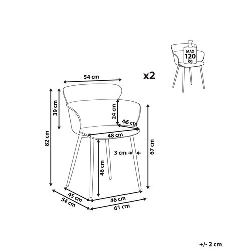 Chaise De Salle à Manger Set De 2 Noir Sumkley