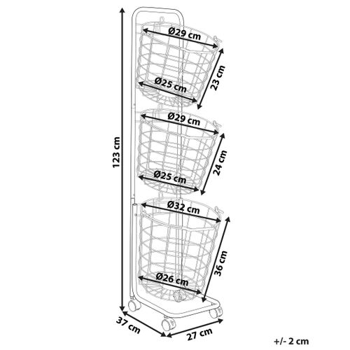 Étagère Sur Roulettes En Métal Noir 3 Paniers Ayapal