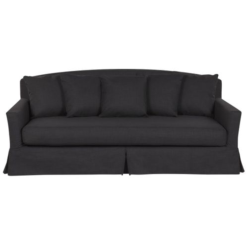 Canapé 3 Places En Tissu Noir Housse Amovible Gilja