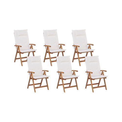 Chaise De Jardin Set De 6 Bois Blanc Cassé Java