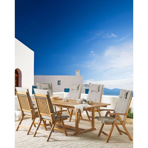 Chaise De Jardin Set De 6 Bois Taupe Java