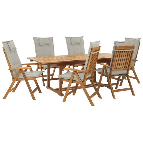 Set De Salle à Manger Bois Solide Taupe Java