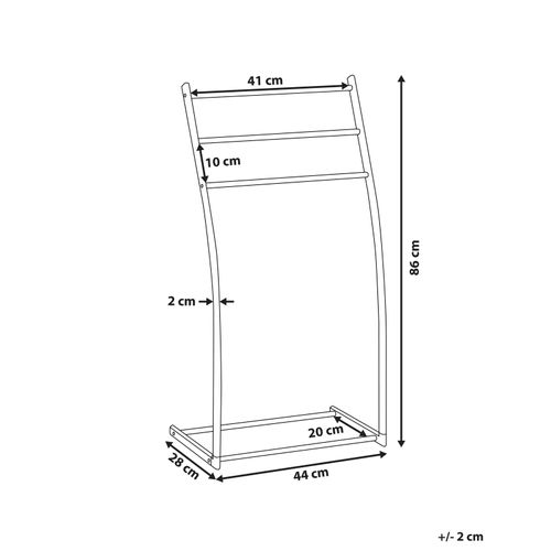 Porte-serviettes Sur Pied En Acier Argenté 3 Barres 44 X 86 Cm Ambil