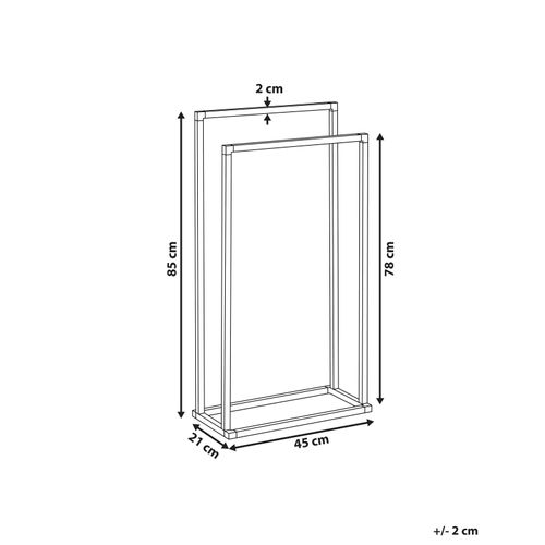 Porte-serviettes Sur Pied En Acier Noir 2 Barres 45 X 85 Cm Recreo