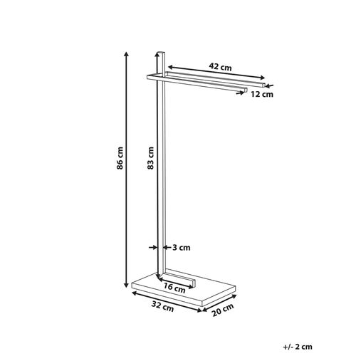 Porte-serviettes Sur Pied En Acier Argenté 2 Barres 45 X 86 Cm Selva