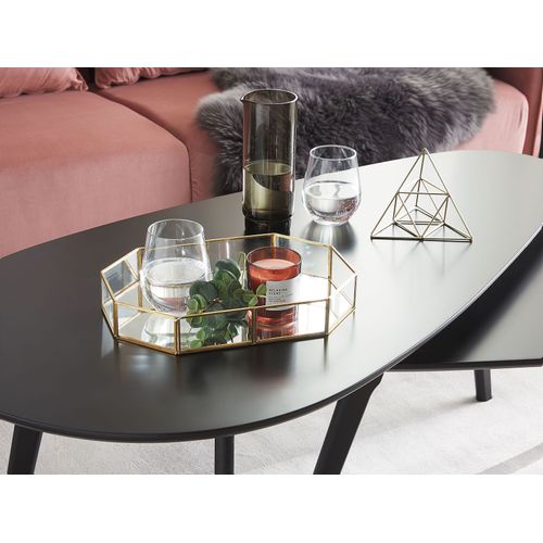 Plateau De Service Doré Effet Miroir Chabris