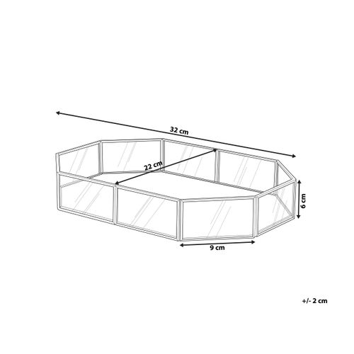 Plateau De Service Doré Effet Miroir Chabris